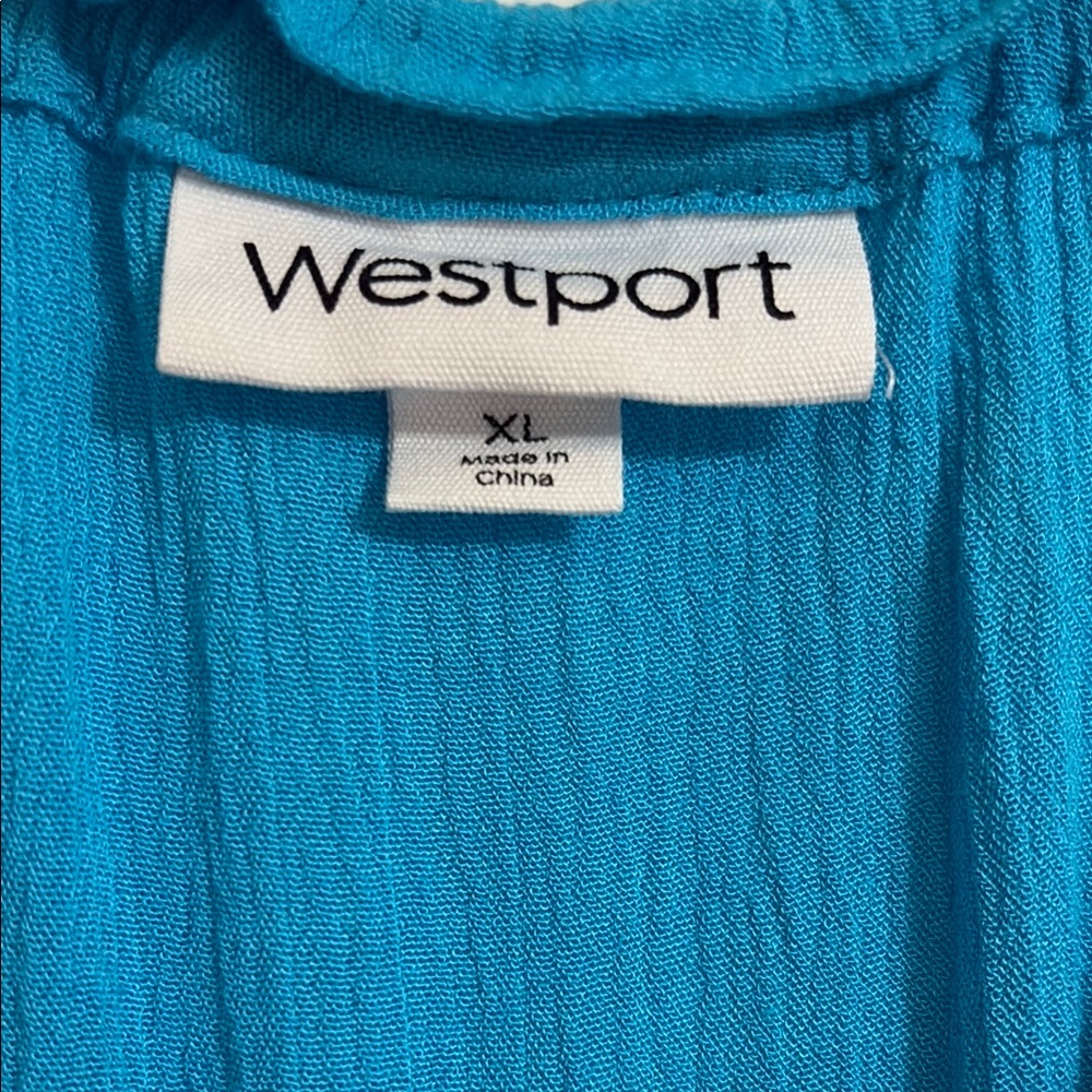 Westport Teal Blouse with Lace Trim - Picture 2 of 5